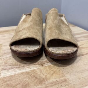Alegria Sandals Women 40 9.5 10 Beige Open Toe Shilaine‎ Stretch Naturally Suede